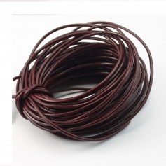 Fil en cuir bordeau  1.0mm x 1m 
