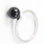 Bague ARG avec Boule en Agate Noir