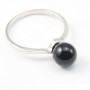 Bague ARG avec Boule en Agate Noir