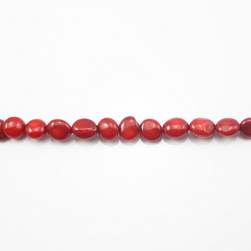 Bamboo Sea Red Flat Round Baroque