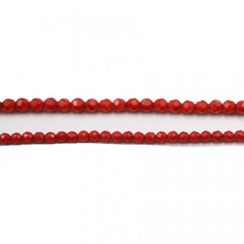 Bamboo mer teinte rouge Rond Facette