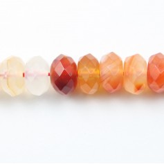 Cornelian Faceted Rondelle 4x6mm x 40cm
