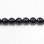 Onyx noir, ronde facette, 10mm x 40cm