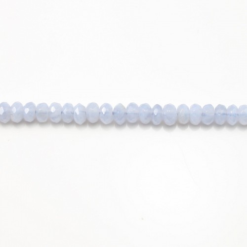 Blue Chalcedony Faceted Rondelle 4x6mm x 40cm