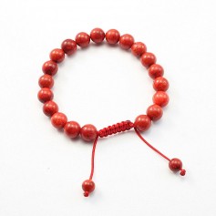 Bracelet corail epouge boule rond 8mm 