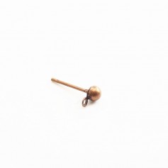 Clous d´oreilles demi-boule cuivré 3mm x 10pcs