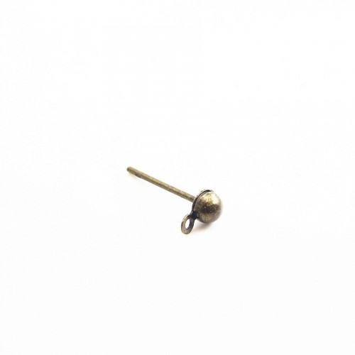 Clous d´oreilles demi-boule bronze 3mm x 10pcs