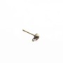 Clous d´oreilles demi-boule bronze 3mm x 10pcs