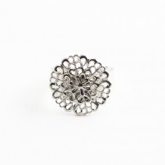 Bague réglable support estampe argenté 19.5mm x 1pc