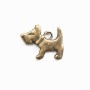 Breloque chien bronze 15mm x 2pcs