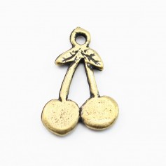 Breloque cerise bronze 15mm x 2pcs