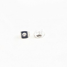 Poussette clou d'oreilles argenté 6x4mm x 12pcs