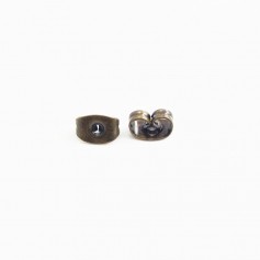 Poussette clou d'oreilles bronze 6x4mm x 12pcs