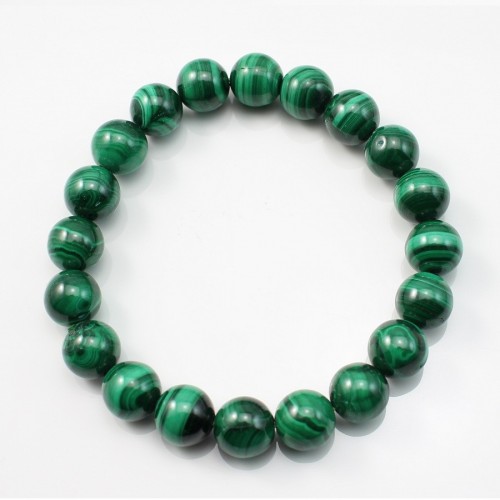 Bracelet malachite ronde 10mm