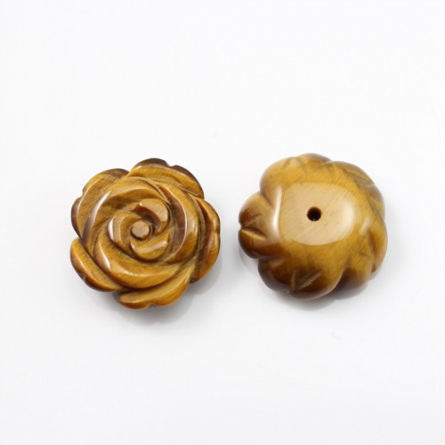 Cabochon oeil de tigre flower 15mm x 1pc