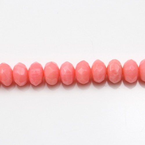 Bambou mer teinté orange Rondelle facette  4x6mm x 40cm 