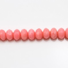 Bambou mer teinté orange Rondelle facette  4x6mm x 40cm 