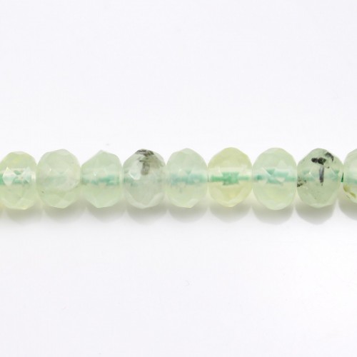 Prehnite Faceted Rondelle 4x6mm x 40cm