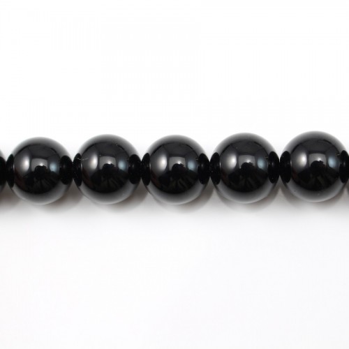 Onyx noir, ronde, 10mm x 40cm