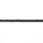 Onyx noir, ronde facette, 3mm x 40cm