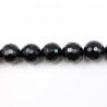 Onyx noir, ronde facette, 10mm x 40cm