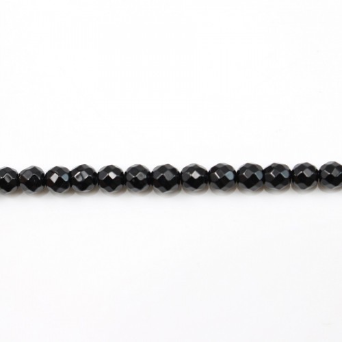 Ónix, redondo facetado, 4 mm x 39 cm