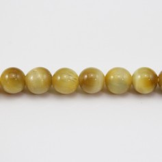 Oeil de Tigre Jaune Or  Ronde 6mm x 40cm