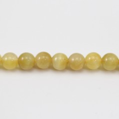 Oeil de Tigre Jaune Or  Ronde 4.5mm x 40cm