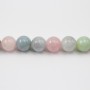 Morganite and aquamarine mix round 10mm x 40cm