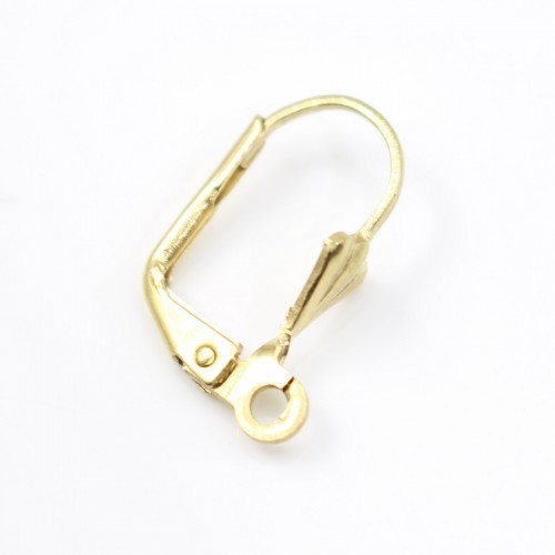 Dormeuses avec fleur de lys en laiton brut 12x16mm x 10pcs