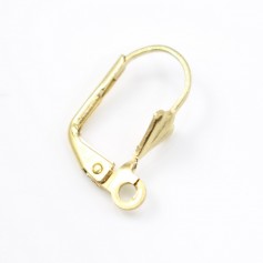 Leverbacks lily flower in raw brass 12x16mm x 10pcs