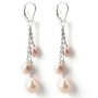 Boucles d'oreilles en argent 925 & perle goutte rose 