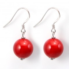 Earring silver 925 bamboo de mer 12mm x 2pcs