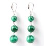 Earring Silver 925  malachite x 2pcs