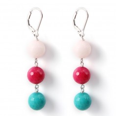 Earring Silver 925 coloring jade x 2pcs