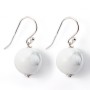 Boucles d'oreilles argent 925 howlite 12mm x 2pcs 