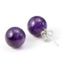 Boucles d'oreilles argent 925 améthyste 10mm x 2pcs 