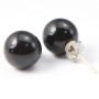 Boucle d'oreille argent 925 agate noir 10mm x 2pcs 