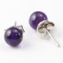 Boucle d'oreille argent 925 amethyste 6mm x 2pcs 