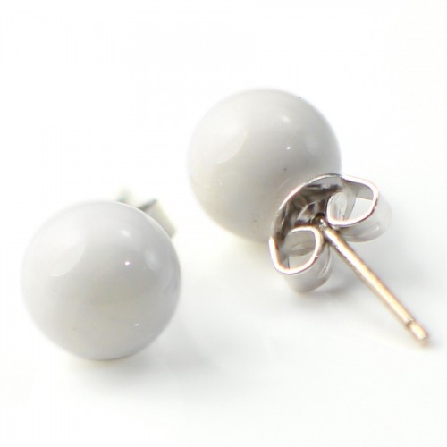 Boucle d'oreille argent 925 benitier 8mm x 2 st 