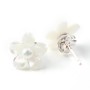 Boucles d'oreilles argent 925 nacre blanc en fleur 12mm x 2pcs 