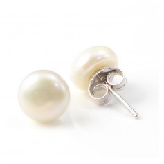 Earring silver 925 1 boule 6mm freshwater pearl x 2pcs 