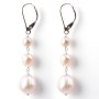 Earring silver925  freshwater pearl 3 boule 