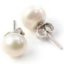 Boucles d'oreilles argent 925 perle d'eau douce 8mm x 2pcs