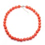 Collier simple Bamboo de mer teinté orange ronde 11mm