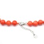 Collier simple Bamboo de mer teinté orange ronde 11mm