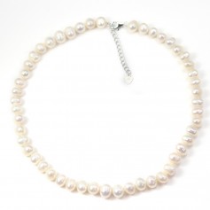 Simple Necklace  white Pearl Freshwater 8-9mm