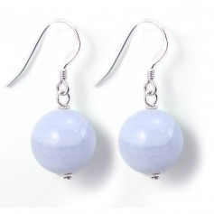 Earring silver 925 calcedoine 12mm x 2pcs 