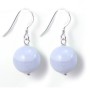 Boucles d'oreilles argent 925 calcedoine 12mm x 2pcs 