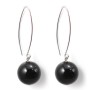 Earring silver 925 black agate 12mm x 2pcs 